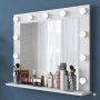 Гримерное зеркало в белой раме с подсветкой лампочками «Камерон» в интернет-магазине «Зеркала с подсветкой» фото